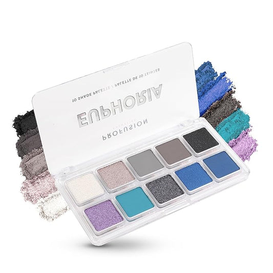 Profusion Cosmetics 10 Shades Eyeshadow Palette - Highly Pigmented Multi-Finish Formula, Effortless Day to Night Smoky Eye Looks, Vegan & Cruelty-Free Makeup, Euphoria