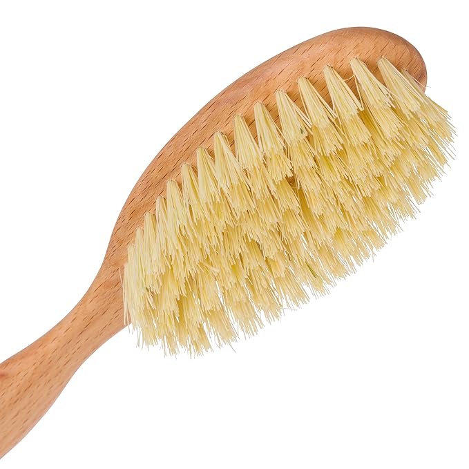 REDECKER Tampico Fiber Hairbrush with Oiled Beechwood Handle, 8 inches - Natural Bristle Hair Brush Vegan - Natural Fiber Hair Brush - Wooden Hairbrush Soft Bristles - Tampico Bristle HairBrush