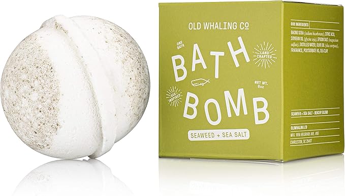 Old Whaling Co Assorted Bath Bombs – Set of 4 – Handmade Bath Soak with Epsom Salts – Cleansing, Soothing and Moisturizing Fizz – Beachy Bath and Body Products, 8 oz