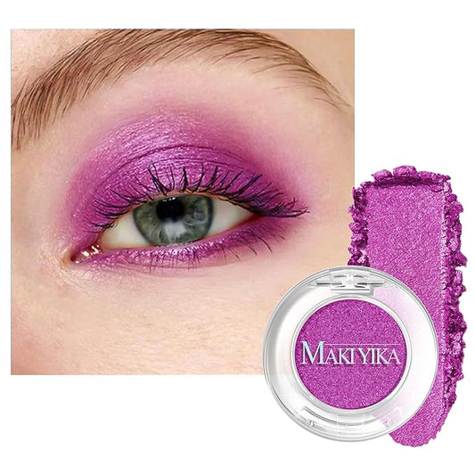 MAKI YIKA Purplish Red Hot Pink Crème Eyeshadow Single, Shimmer Purple Red Pink Cream Eye Shadow palette for Women, Color Stay Long Lasting Waterproof Eye Makeup Monochrome Eyeshadows,#21