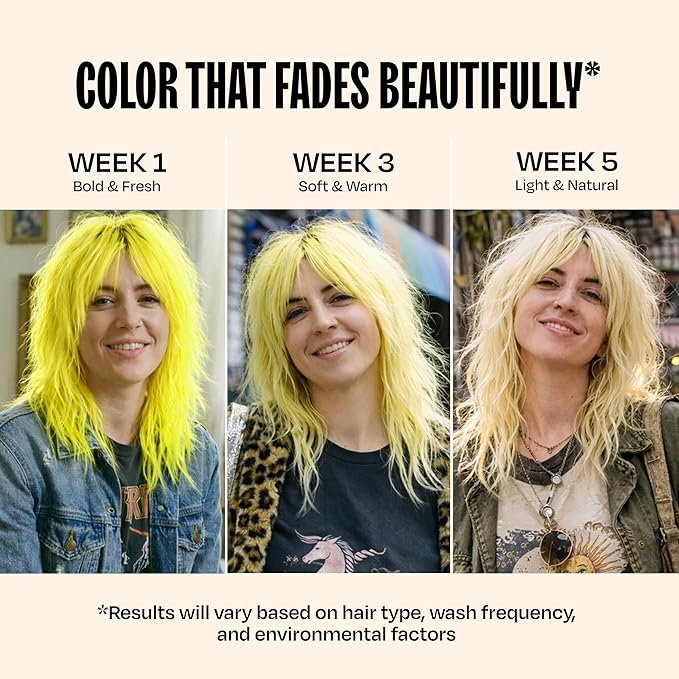 Overtone Semi Permanent Hair Color Conditioner, Extreme Yellow, 8 oz, Nourishing, Damage-Free, Color Depositing Mask for All Hair Types with Shea Butter & Coconut Oil, Vegan & Cruelty-Free