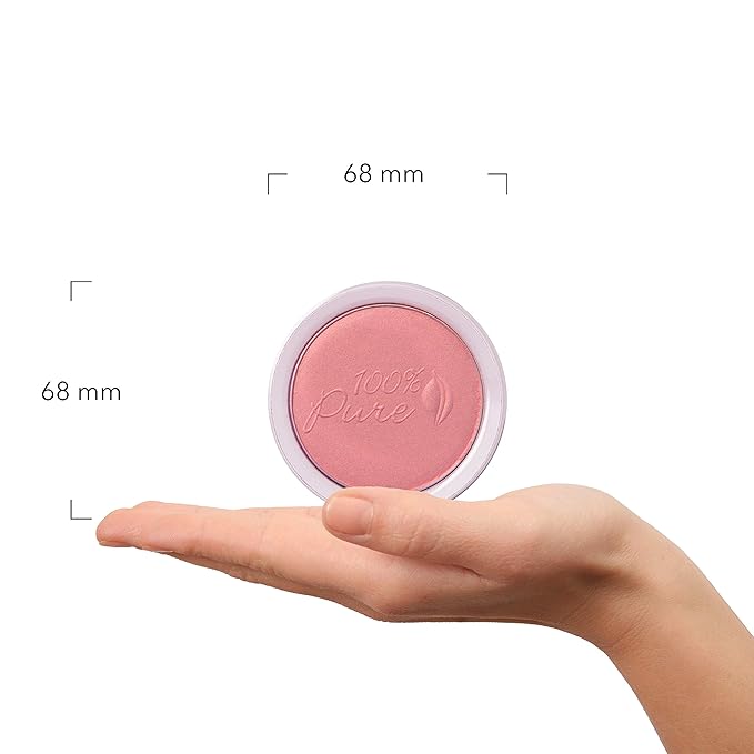 100% PURE Powder Blush (Fruit Pigmented), Peppermint Candy, Soft Shimmery Finish, Nourishes Skin w/Rosehip Oil, Cocoa Butter, Natural Makeup (Shimmery Neutral Pink) - 1.81 oz