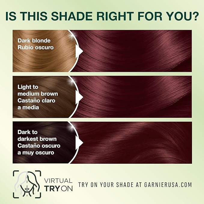 Garnier Nutrisse Ultra Crème Hair Color, Permanent Hair Dye with 100% Gray Coverage, Vegan & Cruelty-Free, 56 Rich Auburn (Sangria), 2 Count