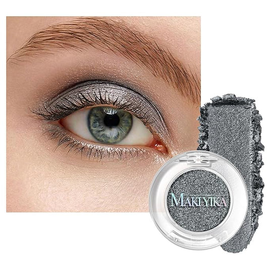 MAKI YIKA Spark Black Crème Eyeshadow Single, Shimmer Dark Cream Eye Shadow palette for Women, Color Stay Long Lasting Waterproof Eye Makeup Monochrome Eyeshadows,#22