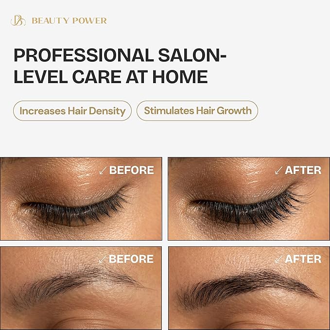 Eyelash Serum & Eyebrow Conditioner - Prostaglandin-Free & Hormone-Free - Dual Peptides & Vitamin B5 for Thicker Fuller Lashes - Safe for Sensitive Eyes - 5ml (3-Month Supply)