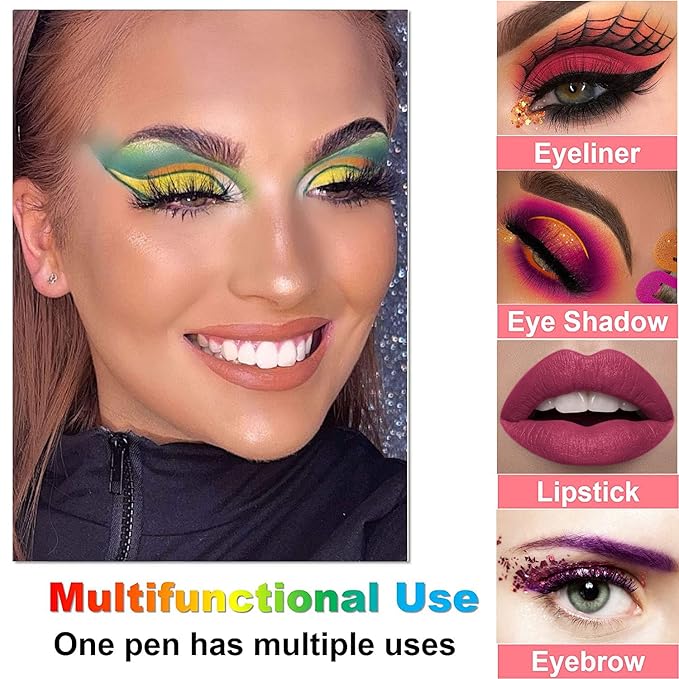 15PCS Colorful Eyeliner Pen Set, Eye Shadow Pencil, Pearl & Matte Metallic Glitter Eyeliner for Women, Eye & Lip Liner, Professional Eye Makeup Set