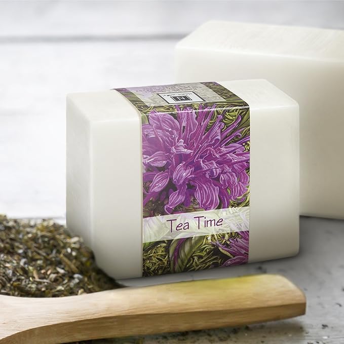 Glycerin Bar Soap Tea Time Scent - Natural, Vegan-Friendly, Hypoallergenic - Moisturizing and Hydrating with 100% Vegetable Glycerin - Sulfate-Free, Paraben-Free, Chemical-Free - 4.5 oz