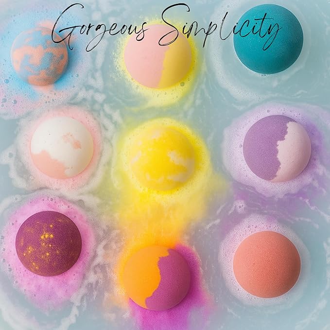 EvolutionUSA Refresh Bath Bombs for Women – 9 Lush Bath Bombs Mini Sized, Lush Womens Gift for Mother’s Day, Easter, Valentines, Birthday or Self Care, Organic Bathbombs Kids & Women, Bath Fun