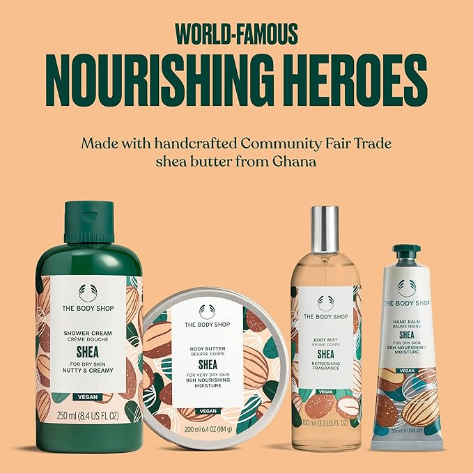 The Body Shop Nourish & Flourish Shea Body Care Gift Set, Vegan, 5-Piece Gift Set