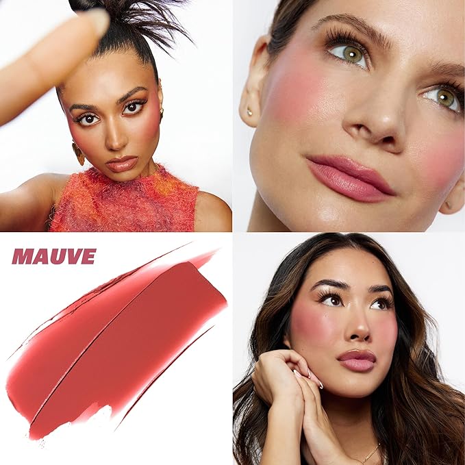 BASMA Beauty Cream Blush for Cheeks, Buildable Non-Sticky Cream Blush Makeup, Long-Lasting Cheek and Lip Tint with Vitamin E, Aloe Vera & Rosemary Extract, Gluten-Free Vegan (1, Cherry Red)