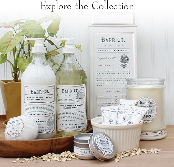 Barr-Co. Original Scent Bubble Bath Elixir, Vanilla Coconut Bath Soap with Oatmeal and Vetiver, Relaxing Bath Products for Women & Men, Natural Bath Soak, 16 fl oz