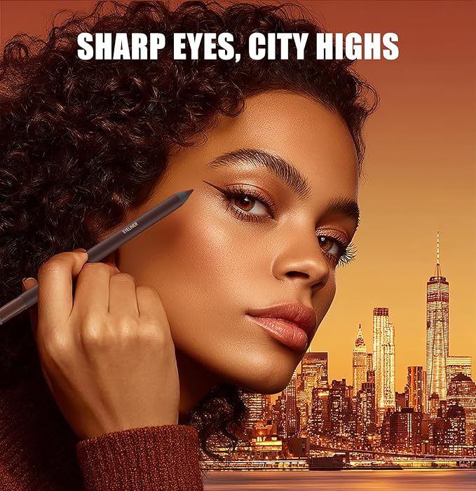 24HR Waterproof Eyeliner Pencil with Built-In Sharpener – Long Lasting, Smudge-Proof, Creamy Glide, Bold Pigment, Vegan & Sensitive Eye Safe (Black)