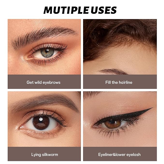 Eyebrow Pencil, 2Pcs Waterproof Microblading Eyebrow Pens, 4 Tip Precise Eye Brow Makeup Pen for Women to Effortlessly Create Hair Like Natural Brows, Non Dry Out and Last All Day (Medium Blonde)