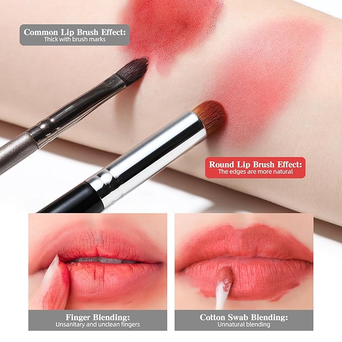 Lip Brush, EIGSHOW Lip Smudge Brush Round head for Gloss Lipstick, Multi-purpose Makeup Blending Applicator, Reusable (L307)