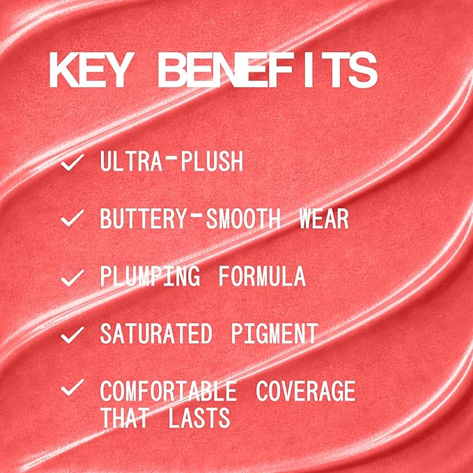 about-face Blur Matte Lip Plump – Soft-Matte Liquid Lipstick with Plumping Effect – Hydrating, Vegan, Cruelty-Free, Clean Beauty – 0.2 oz (Coquette - Rosy Peach)