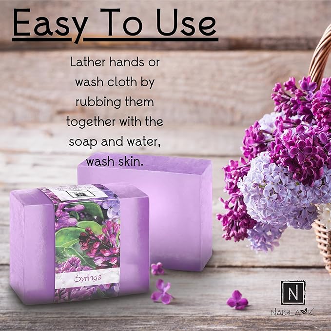 Glycerin Bar Soap Syringa Scent - Natural, Vegan-Friendly, Hypoallergenic - Moisturizing and Hydrating with 100% Vegetable Glycerin - Sulfate-Free, Paraben-Free, Chemical-Free - 4.5 oz
