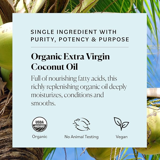 Sky Organics - Multipurpose Organic Coconut Oil for Skin & Hair, 16.9 fl oz - Extra Virgin Hair Oil & Body Moisturizer - Vitamins, Antioxidants & Fatty Acids - Vegan, Cruelty Free