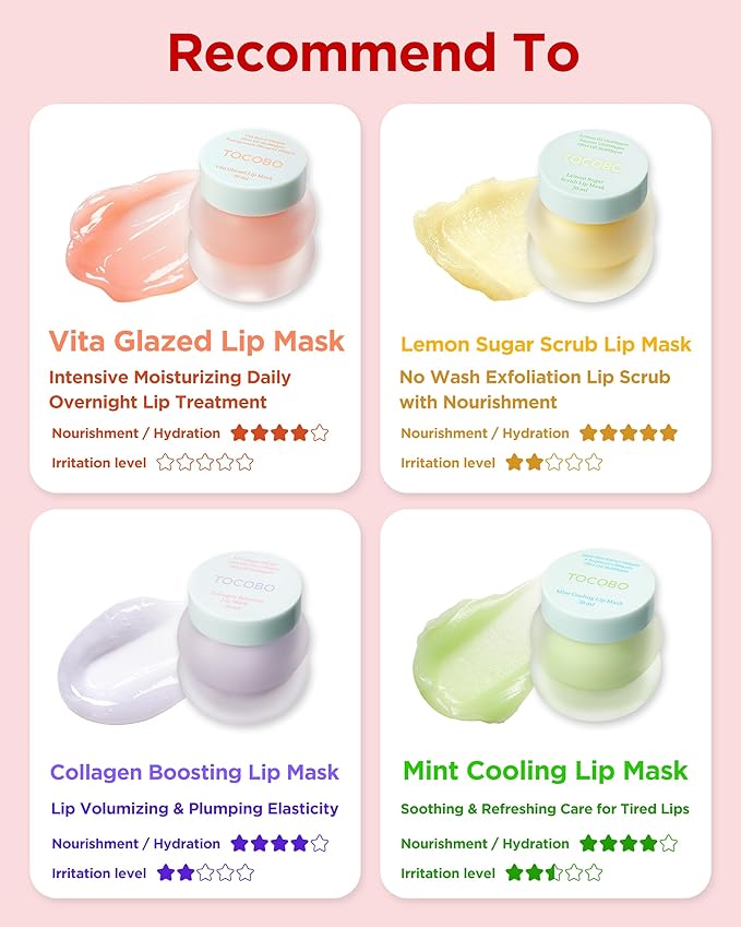 TOCOBO Collagen Lip Mask – Fermented Collagen Overnight Lip Sleeping Mask with Peptide & PHA | Korean Vegan Treatment for Dry, Aging Lips | Balm-to-Oil Plump-Looking Care, Lavender Scent | 0.68 oz