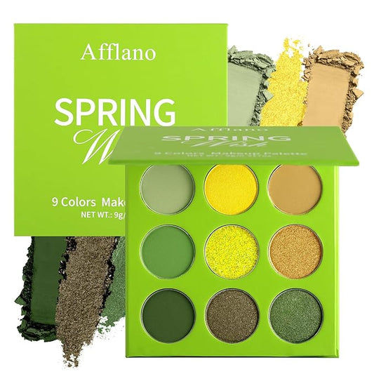 Green Brown Eyeshadow Palette, High Pigmented Matte Shimmer Forest Green Earth Neutral Eyeshadow for Natural Look, Bright Long Lasting Yellow Glitter Warm Eye Shadow Pallet for Older Women, Blendable