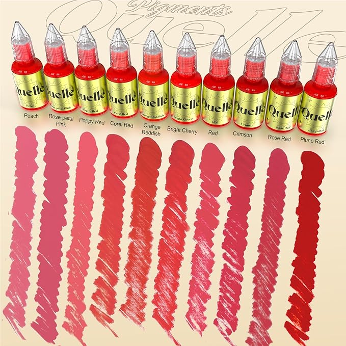 QUELLE Permanent Makeup Ink Lips Pigment Water Based 0.5oz/15ml Vegan Lip Ink Microblading Pigment for Lip Blush Permanent Makeup Lip Color (Rose-petal Pink)