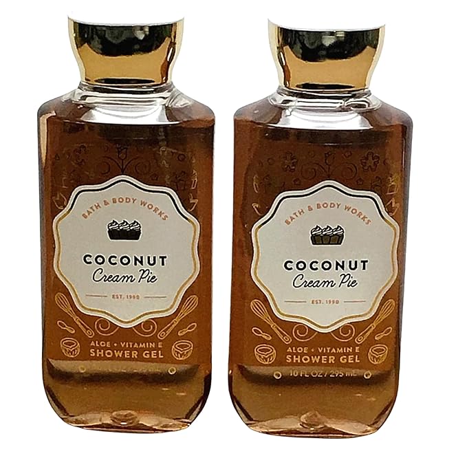 Bath and Body Works Coconut Cream Pie Shower Gel Gift Sets 10 Oz 2 Pack (Coconut Cream Pie)