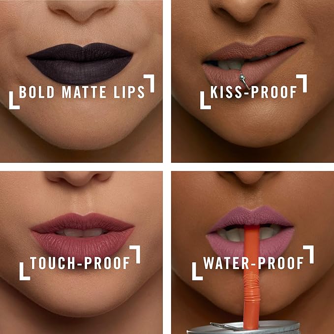 Rimmel London Stay Matte Liquid Lip Color with Full Coverage Kiss-Proof Waterproof Matte Lipstick Formula that Lasts 12 Hours - 706 Raw Embrace, .21oz