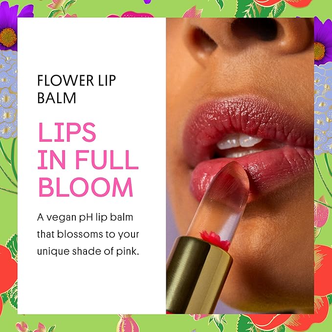 Winky Lux Flower Balm, pH Lip Balm, Color Changing Lipstick and Tinted Lip Balm, Vegan & Cruelty Free Hydrate & Plump, Sheer Pink Lipstick, Purple Flower with Vanilla Scent