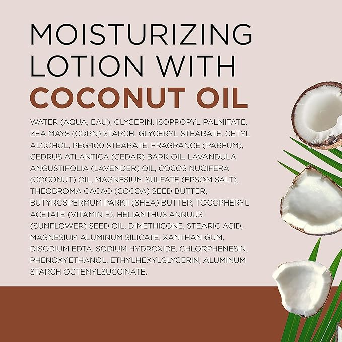 Dr Teal's 24 Hour Moisture+ Body Lotion, Coconut Oil & Essential Oils, 18 fl oz (Pack of 3)