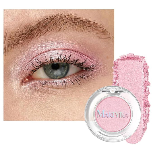 MAKI YIKA Champagne Rose Crème Eyeshadow Single, Shimmer Cream Pink Eye Shadow palette for Women, Color Stay Long Lasting Waterproof Eye Makeup Monochrome Eyeshadows,#24