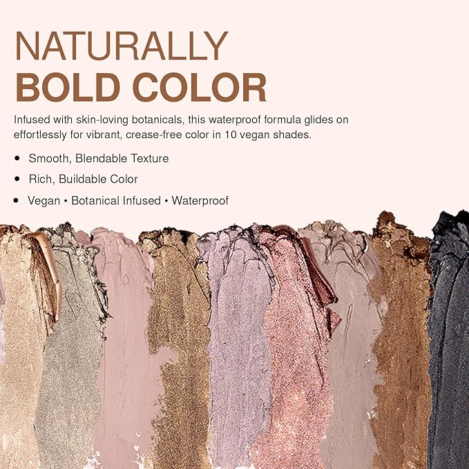 Palladio Waterproof Eyeshadow Stick with Blending Sponge, Long Lasting & Effortless Application, Smudge Free & Crease Proof Formula, Matte & Shimmer Shades, Buildable Eye Shadow (Chocolate Shimmer)