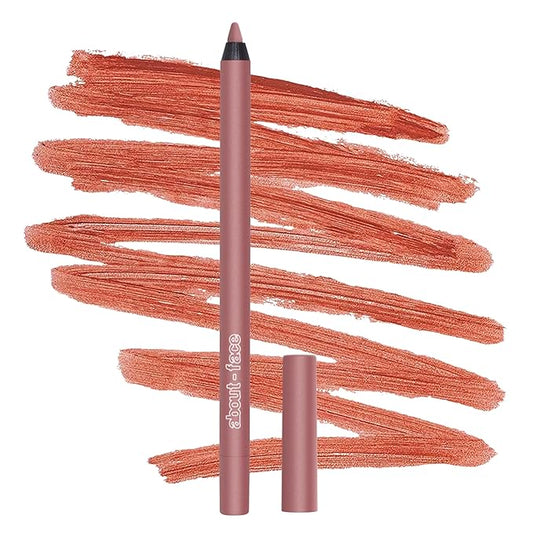 about-face Matte Fix Lip Pencil Raw Kiss – Long-Wear, Creamy Matte Lip Liner with Hyaluronic Acid & Vitamins C & E – Vegan, Cruelty-Free, Clean Beauty – 0.042 oz (Burnt Sienna)