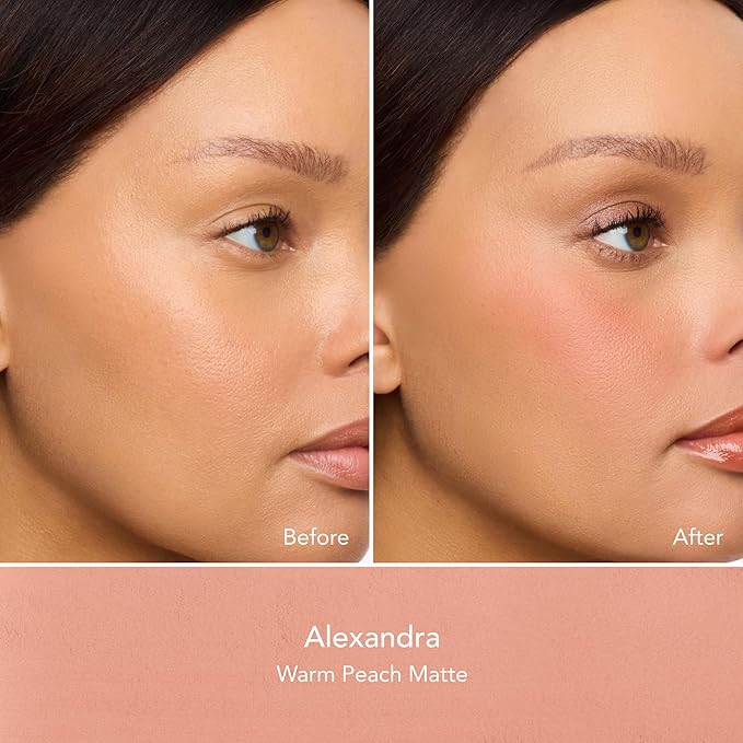 Thrive Causemetics Dream Chaser Reviving Powder Blush, Moisturizing Blush Makeup Essential with Vitamin E for Women, Long Lasting, Lightweight Face Makeup, Vegan, Shade Alexandra (Warm Peach Matte)