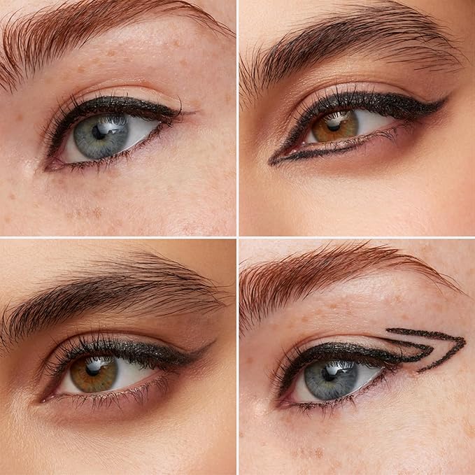 Wonderskin Eyeliner Pencil, 1440 Longwear Black Glitter Eyeliner Pencil - Waterproof, Sharpenable & Smudge Proof (Black Truffle)