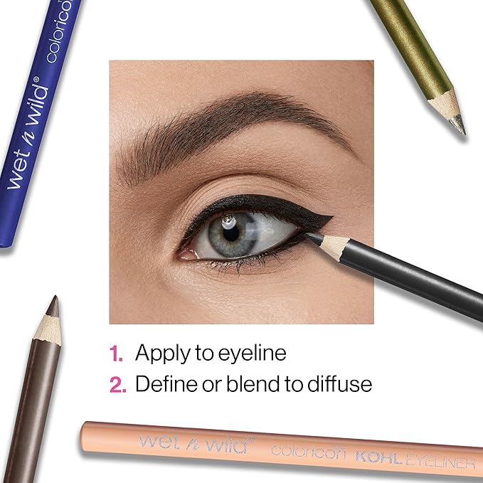 wet n wild Color Icon Kohl Eyeliner Pencil - Rich Hyper-Pigmented Color, Smooth Creamy Application, Long-Wearing Matte Finish Versatility, Cruelty-Free - You're Always White!