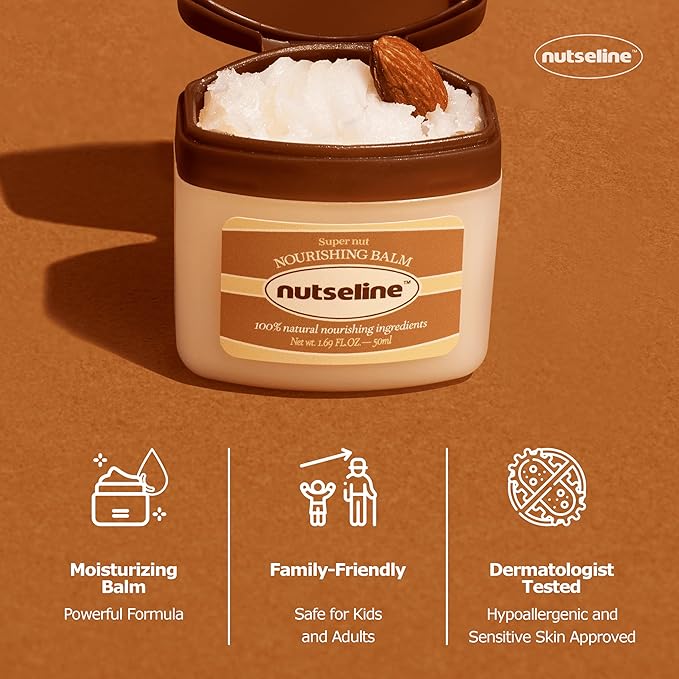Super Nut Nourishing Balm - Korean Skin Care-Soothing and Repairing Face and Body Balm - Petroleum Free Moisturizer for Dry, Itchy Skin - Sensitive Skin Approved (50ml / 1.69oz)