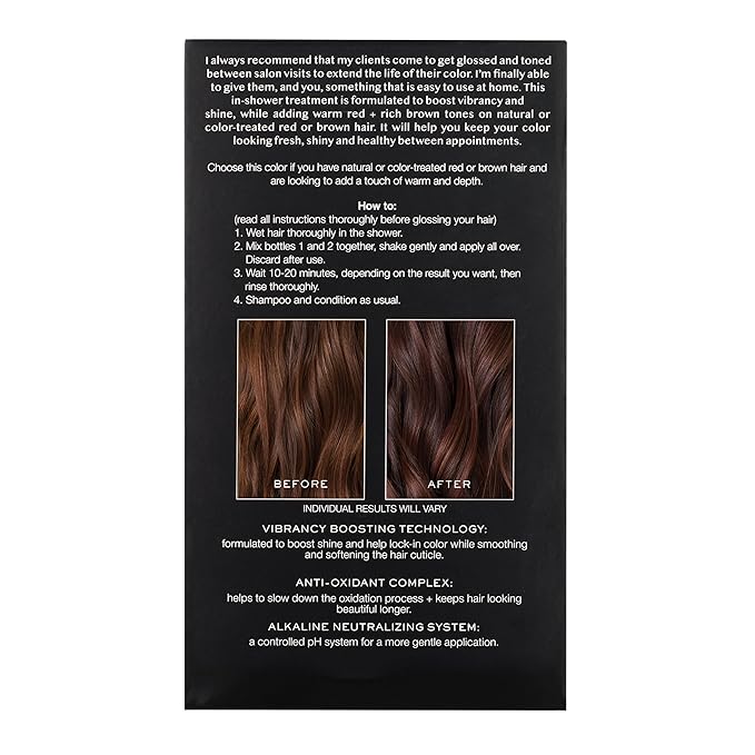 Kristin Ess Hair Gloss in Cherry Cola Warm Red Brown - 4 Wk Semi Permanent Hair Dye Glaze - Color Depositing Conditioner & Brassy Toner for Vibrant Color, Shine + Gloss, Vegan, Silicone & Ammonia Free