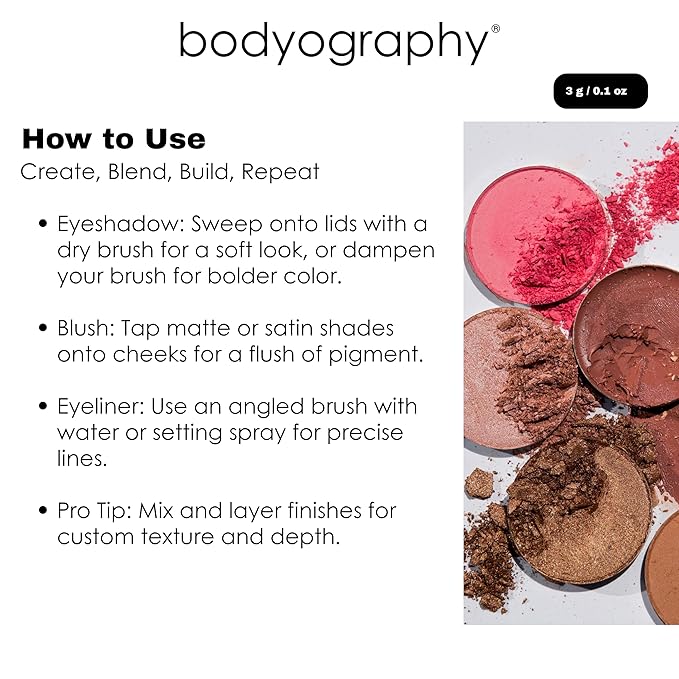 Bodyography Expressions Eye Shadow – Cleopatra (Dark Peach (Shimmer)) | Multi-Functional, Long-Wearing Powder for Eyes, Cheeks & Brows | Buildable, Silky Finish | Vegan, Talc-Free