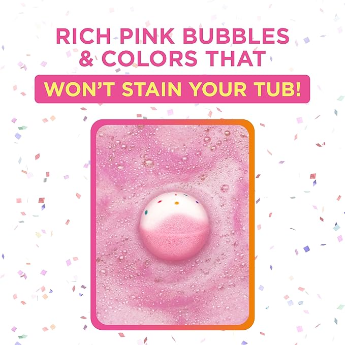 Birthday Cake Bath Bombs for Women, Girls & Kids - Relaxing Pink Bubble Bath Bomb for Mothers Day Gifts - Incredible Scent, Made in USA, Won't Stain Tub - Gift Set & Personal Must Have by Two Sisters
