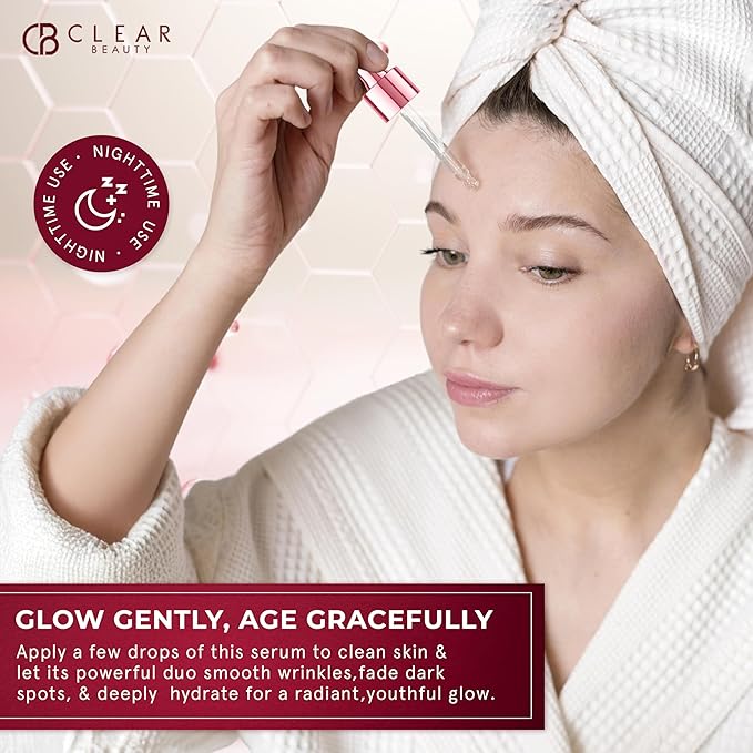 Clear Beauty Retinol Serum For Face with Vitamin E – Dermatologist Tested Anti Aging Korean Skin Care –, Deep Hydration, Smooths Fine Lines, Refines Texture – Vegan, Clean Beauty – 1.69 Fl Oz
