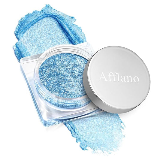 DE'LANCI Light Blue Cream Shimmer Eyeshadow Single, Silky Smooth Texture Blendable Blue Shimmer Eyeshadow Makeup, Richly Pigmented Moisturizing Light Blue Creme Eye Shadow Cruelty-Free & Vegan, 03#