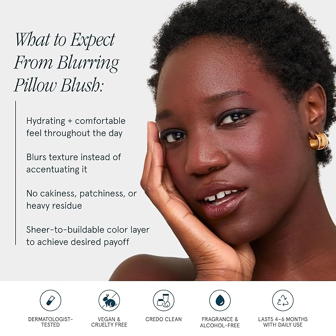 SOSHE Beauty - Blurring Pillow Blush | Featherlight, Cushiony, Cream to Powder Formula | Squalane, Cucumber Seed Extract, Ashwagandha Root | Vegan, Clean, Cruelty-Free (Copper Spice, Warm Terracotta)
