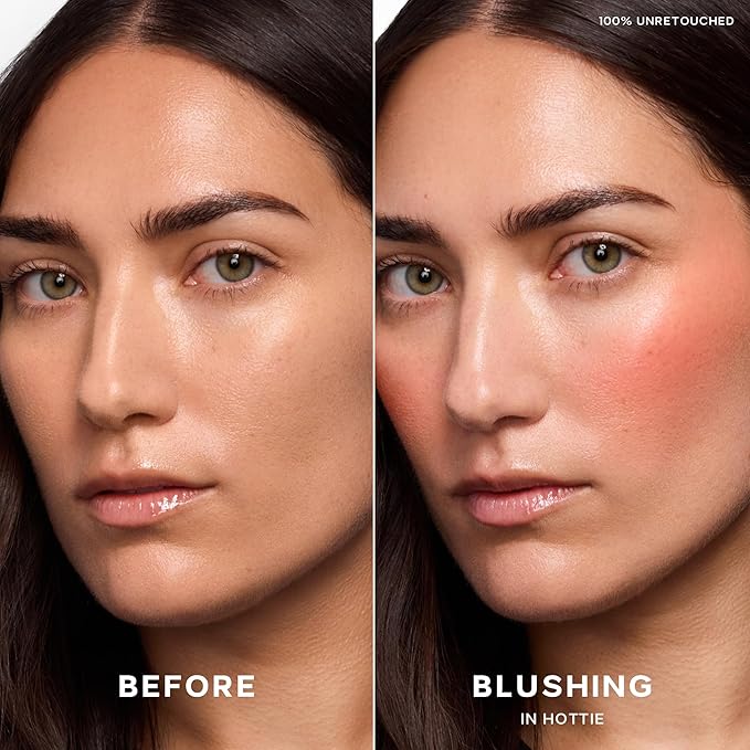 Saie Dewy Glow Duo - Dew Liquid Blush - (.40 oz, Hottie), Glossybounce Lip Gloss-Oil Hybrid (.17 oz, Splash) - Hydrating, Vegan Makeup for Radiant Cheeks & Lips