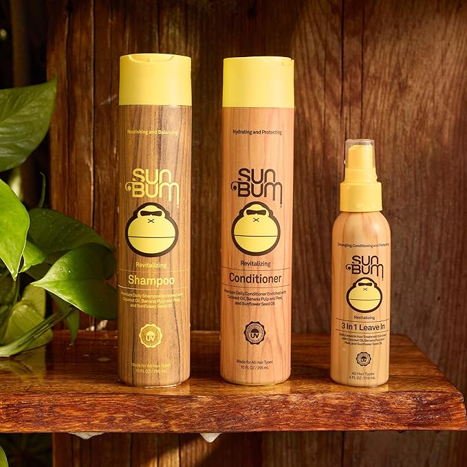 Sun Bum Revitalizing Conditioner - Hydrating and Nourishing Hair - Smoothes and Strengthens - UV Protecting - Vegan - Made Without Parabens - 10 oz
