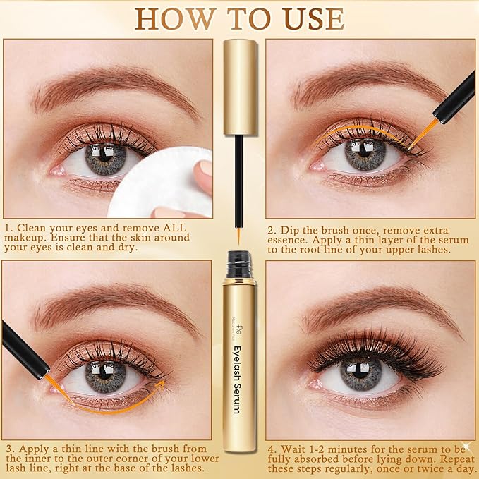 Premium Eyelash Growth Serum: Advanced Vegan Formula for Longer Thicker Lashes – Natural Safe Ingredients