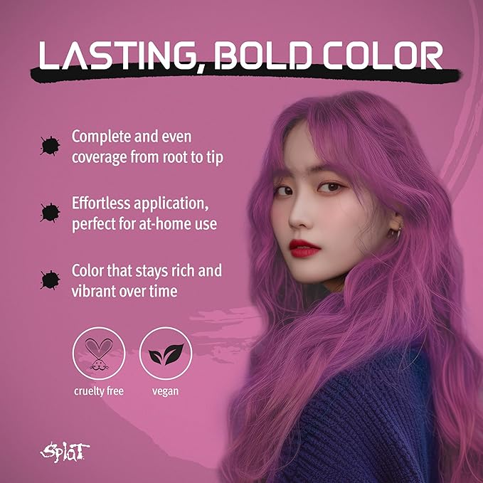 Splat Midnight Rosetta Semi Permanent Hair Dye Kit for Blondes, 1 Application, Includes Deep Reconstructor Conditioner, Lasts 30 Washes, No Bleach Required, Vegan & Cruelty Free Hair Color