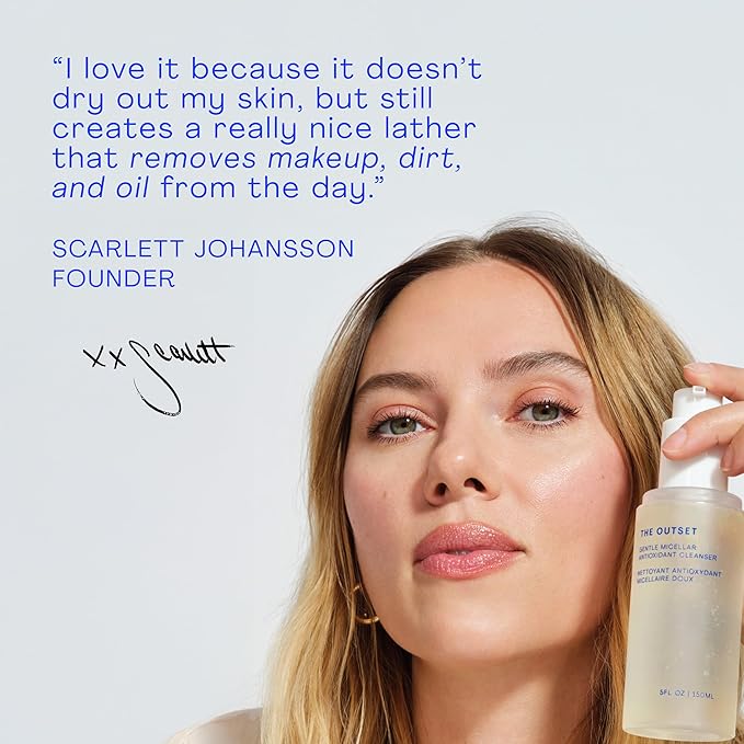 The Outset Micellar Antioxidant Cleanser, Hydrating Gel Face Wash & Makeup Remover, Brightening & Refreshing, Fragrance-Free, Vegan, Gluten-Free Clean Skincare for Sensitive Skin - 5 fl oz