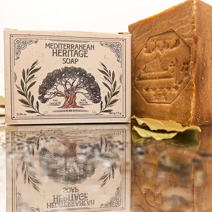 Aleppo Soap Bar – 100% Natural Olive & Laurel Oil for Sensitive Skin, Hair, Face & Body – Handmade, Vegan, Chemical-Free