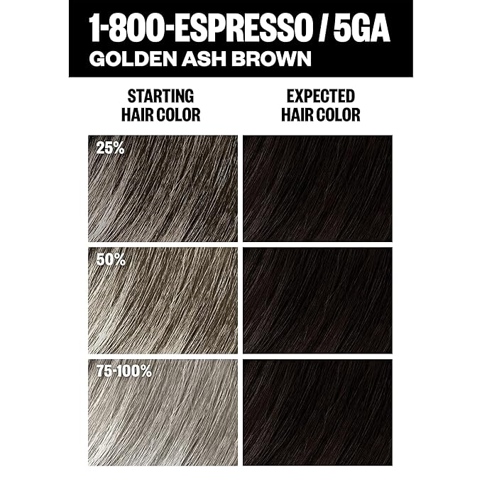 IGK Permanent Hair Dye Color Kit | 5GA1-800 Espresso - Golden Ash Brown | 100% Gray Color Coverage + Strengthen + Shine | Ammonia Free