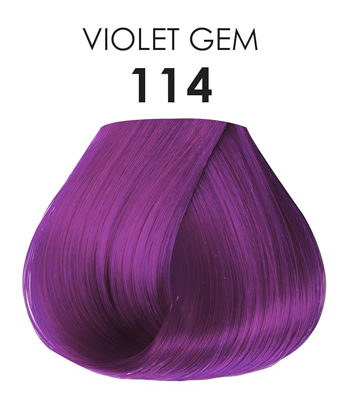 Adore Semi Permanent Hair Color (114 Violet Gem) | Vegan & Cruelty-Free Purple Hair Dye | No Ammonia, No Peroxide, No Alcohol | 4 Fl Oz