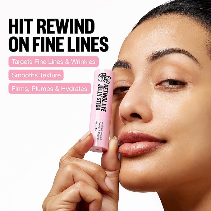 PEACE OUT Retinol Eye Jelly Stick, Under Eye Treatment for Hydration, Fine Lines & Wrinkles, with Encapsulated Retinol, Peptides & Squalane for Smoother Looking Under Eyes, 0.14 oz